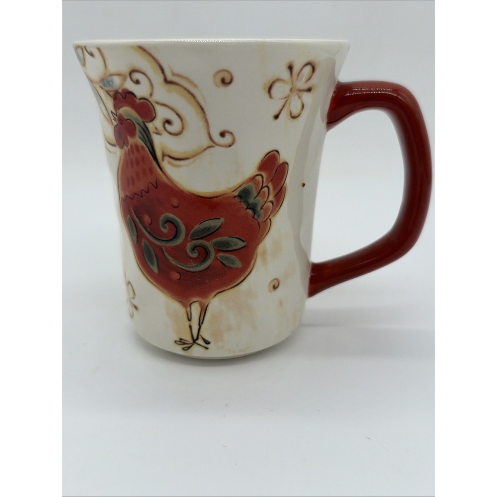 PIER 1 IMPORTS Rooster Mug "GALLO" Ironstone Cup 4.75" tall Chicken